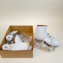 CHICAGO SKATES Women's and Girl's Premium Leather Lined Rink Roller Skate - Classic White Quad Skates - 6