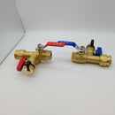 Xiny Tool 3/4-Inch IPS Isolator Tankless Water Heater Service Valve Kit with Pressure Relief Valve, Clean Brass