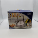 Gipfel International Whistling Tea Kettle Stovetop - Food Grade Stainless Steel Teapot for Stove Top with Ergonomic Handle for Gas, Induction, Electric Stovetops 2.3 Quart