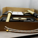 Bathroom Sink Faucet, Single-Handle Brass Vanity Faucet Set with Preassembled Supply Lines, 6 Inches Deck Plate for 1-3 Hole, and Drain Assembly (Brushed Gold)