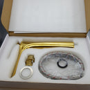 Modern Single Handle Gold Tall Vessel Sink Bathroom Faucet,One Hole Lavatory Basin Vanity Mixer Tap