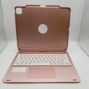 iPad Touch Keyboard Case for iPad Pro 12.9" 5th Gen 2021,ONHI Wireless 360 Rotatable with Touchpad Rainbow Backlights Compatible with iPad Pro 12.9" 4th Gen 2020 / 3rd Gen 2018 (Rose Gold)