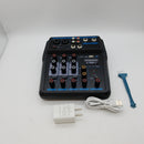 Viiart Wireless Audio Mixer Sound Board-4 Channel Digital Bluetooth Computer Compatible Input DJ Controller Sound Mixer 48V Phantom Power Microphone in,Headphone Jack Stereo DJ Streaming (M4C)