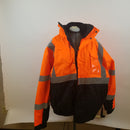 High Visibility Reflective Winter Bomber Jacket, Black Bottom, Zip Out Fleece Liner, ANSI Compliant, Ergodyne GloWear 8381 Orange 3XL