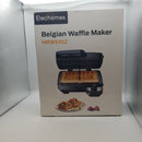 lechomes Waffle Maker with Removable Plates, 4-Slice Belgian Waffle Iron, Anti-Overflow Nonstick Grids, Browning Control, Indicator Light, Compact Design, Recipes Included, Stainless Steel