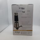 Brim Electric Handheld Burr Coffee Grinder, Simple One-Touch Operation, 9 Precise Grind Settings from Espresso to French Press, Removable 30g Ground Container for Easy Clean Up, Stainless Steel/Black