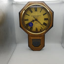 JUSTIME Traditional Schoolhouse Vintage Roman Pendulum Wall Clock Chimes Hourly with Westminster Melody. (PP-VR-LW Light Wood Grain)