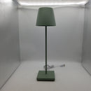 Poldina Pro Dimmable LED Table lamp in Aluminum, IP54 Protection, Indoor/Outdoor use, Contact Charging Base, H38cm, EU Plug - [Energy Efficiency Class A ++] (Sage Green)