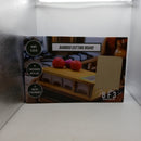 Bamboo Cutting Board with 4 Container Trays with Lids, with Juice Grooves, Knife Sleeve, Graters & Food Sliding Opening