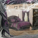 Kismet 12-pc. Bed-in-a-Bag Set Purple/Black Queen