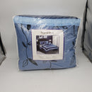 6-Piece Contemporary Bed Set With 3 Decorator Pillows Pastora-Blue King