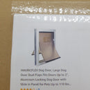 MAVRICFLEX Dog Door, Large Dog Door Dual Flaps Fits Doors Up to 2'', Aluminum Locking Dog Door with Slide in Panel for Pets Up to 110 lbs, Dog Doors for Large Dogs with Strong Magnetic for Tight Seal