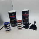 ZGDQ 2 Pack Shuffleboard Wax Powder Set with Shuffleboard Pucks 2-1/8'' (53mm) Blue&Red and Mini Dustpan and Mini Brush