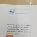 Good Earth Lighting 37.5-inch Seine Linear 2 Light Direct Wire Swivel Vanity Light - Steel Finish- 3500K Bright White - 3-Way Pull Chain - UL Listed