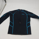 GoldFin Wetsuit Top Womens 2mm Neoprene Wetsuit Jacket Ladies Long Sleeve Wetsuit Shirt for Water Aerobics Diving Surfing Kayaking (Update Black/Stripes, L)