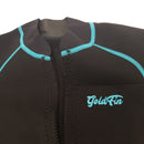 GoldFin Wetsuit Top Womens 2mm Neoprene Wetsuit Jacket Ladies Long Sleeve Wetsuit Shirt for Water Aerobics Diving Surfing Kayaking (Update Black/Stripes, L)