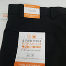 Van Heusen Men's Big and Tall Traveler Stretch Pleated Dress Pant, Black, 52W x 30L