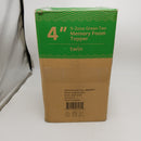 Mellow 4 Inch 5-Zone Memory Foam Mattress Topper, Calming Green Tea Infusion, Twin