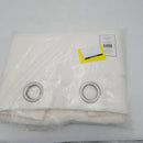 Set of 2 84''x52'' Tweed Textured Linen Woven Blackout Grommet Top Window Curtain Panel White