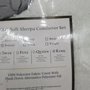 Ultra-Soft Sherpa Comforter Set Pewter King