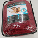 Beautyrest Plush Electric Blanket Throw For Cold Weather - Multi-Level Heat Settings Controller, Secure Comfort Low EMF Technology and Auto Shut Off Safety, Twin, Red