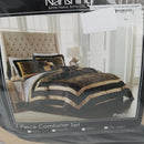 7-Piece Contemporary Bed Set With 3 Decorator Pillows Pastora Queen
