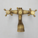 Aolemi Antique Brass Clawfoot Tub Faucet Wall Mount Bathroom Tub Filler with Hand Held Shower Sprayer Vintage Bathtub Faucet Set Double Cross Handle