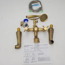 Aolemi Antique Brass Clawfoot Tub Faucet Wall Mount Bathroom Tub Filler with Hand Held Shower Sprayer Vintage Bathtub Faucet Set Double Cross Handle