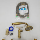 Aolemi Antique Brass Clawfoot Tub Faucet Wall Mount Bathroom Tub Filler with Hand Held Shower Sprayer Vintage Bathtub Faucet Set Double Cross Handle