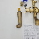 Aolemi Antique Brass Clawfoot Tub Faucet Wall Mount Bathroom Tub Filler with Hand Held Shower Sprayer Vintage Bathtub Faucet Set Double Cross Handle