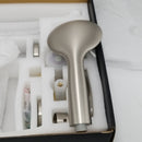 SHAMANDA Shower Faucet Set, Wall Mounted Shower System with High Pressure 9" Rain Shower Head and 5-Setting Handheld Shower Head(Round-In Valve and Trim Included), Brushed Nickel, L01-2
