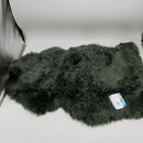 HUAHOO Premium Genuine Sheepskin Rug Green Real Australia Sheepskin Natural Luxury Fluffy Lambskin Fur Area Rug Seat Covers for Kids Bedroom Sofa Chair Cover Double Pelt/2' x 3' Cypress Green