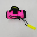 DiveSafe Delayed Surface Marker Buoy - 6ft Open Bottom with Over Pressure Valve, High Visibility Reflective Band, Strobe Light or Flashlight Holder, 100ft ABS Finger Reel and Whistle
