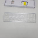 iClever GK08 Wireless Keyboard and Mouse - Rechargeable Keyboard Ergonomic Quiet Full Size Design with Number Pad, 2.4G Stable Connection Slim White Keyboard and Mouse for Windows Mac OS Computer