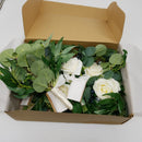 Ling's moment 7 Inch Natural White Artificial Bridesmaid Bouquets for Wedding, Set of 6, for Wedding Ceremony and Anniversary
