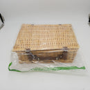 Nature Gear Upgraded 4 Person XL Picnic Basket Wicker (4 Person, Blue & White)