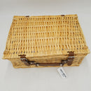 Nature Gear Upgraded 4 Person XL Picnic Basket Wicker (4 Person, Blue & White)