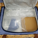 Nature Gear Upgraded 4 Person XL Picnic Basket Wicker (4 Person, Blue & White)