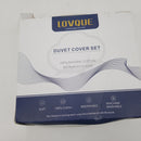 100% Washed Cotton Duvet Cover King Size, Beige Fade-Resistant Natural Bedding Set (No Comforter), 104x90 Inches