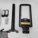 RuoKid 80W Solar Street Lights Outdoor Lamp, 84 LEDs 1500lm IP67 Light with Anti Broken Remote Control Mounting Bracket, Dusk to Dawn Security Led Flood Light for Yard, Garden, etc.