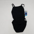 Speedo Women's Swimsuit One Piece Endurance+ Flyback Solid Adult Team Colors,Black/Black,28