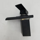 LED Light Bathroom Faucet Waterfall Single Handle Black One Hole Faucet for Bathroom Sink Mount Vanity Faucet Lead-Free for Commercial Residential