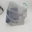 mDesign Deep Plastic Bathroom Storage Bin Box, Lid/Built-in Handles, Organization for Makeup, Hair Styling Tools, Toiletry Accessories in Cabinet, Shelves, Ligne Collection, 4 Pack, Clear/Smoke Gray