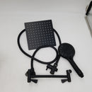 LOHNER Shower Heads with Handheld,ON/OFF Switch,87 Inch Hose,Luxurious Stainless Steel 8'' Shower head,6 Settings Handheld,with 11" Adjustable Shower Arm (Square Shower Set)