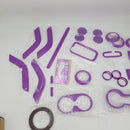 26 PCS Interior Decoration Trim Kit Fit for Jeep Wrangler JK JKU 2011-2018 - Steering Wheel&Center Console Cover,Air Outlet Trim, Door Handle Cover Inner,Gear Frame,Copilot Handle Trim (Purple)