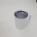 PYD Life Sublimation Mugs Blank Stainless Steel Coffee Tumbler 10 OZ White Double Walled Coffee Camping Mugs with Handle and Lid for Cricut Mug Press Machine Heat Transfer Print 4 Pack