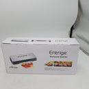 Vacuum Sealer Machine By Entrige, Automatic Food Sealer for Food Preservation w /Starter Kit, Dry Moist Food Modes, Easy to Clean, Led Indicator Lights, Compact Design, Silver(Stainless Steel)
