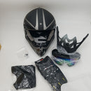 TTMiku Motocross Helmet Set, Unisex Youth Kids Small Full Face Protective Off Road Helmet for Dirt Bike ATV UTV BMX Street Ride (Gloves, Goggles, Face Shield), DOT Approved (Large, Gray)
