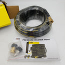 POHIR Pressure Washer Hose 50 ft with 3/8 Inch Quick Connect, Kink Resistant High Tensile Wire Braided ,with 2 pcs M22 14mm Adapter Set , 4200 PSI Power Washer Hose