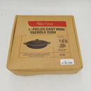Uno Casa Braiser Enameled Cast Iron Casserole Dish - 3.7 Quart Cast Iron Enameled Cookware, Cast Iron Braiser Pan with Lid, dutch oven pot with lid cast iron, Enameled Cast Iron Skillet with Lid